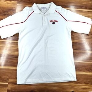 Florida Tampa Bay Buccaneers NFL Polo Shirt Mens Size Large Embroidered White